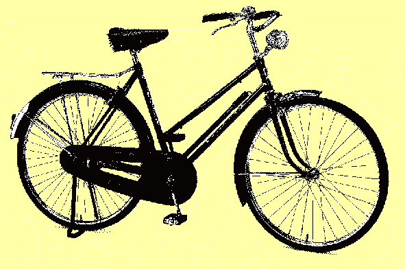 Damenrad, schwarz, 26 Zoll-Räder